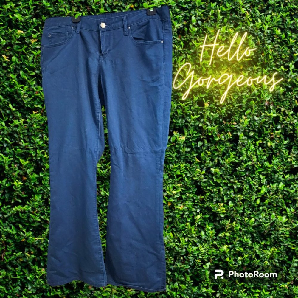 Gap Dark Blue Curvy Low Rise‎ Flare Leg Pants Size 14R